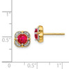 Lex & Lu 14k Yellow Gold Diamond & Ruby Fancy Earrings LAL1049 - 4 - Lex & Lu