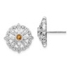 Lex & Lu 14k White Gold Diamond & Citrine Fancy Earrings LAL1072 - Lex & Lu