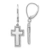 Lex & Lu 14k White Gold Diamond Fancy Cross Earrings - Lex & Lu