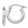 Lex & Lu Sterling Silver w/Rhodium 2mm Hoop Earrings LAL21882 - Lex & Lu