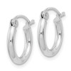 Lex & Lu Sterling Silver w/Rhodium 2mm Hoop Earrings LAL21882 - 2 - Lex & Lu