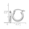 Lex & Lu Sterling Silver w/Rhodium 2mm Hoop Earrings LAL21882 - 4 - Lex & Lu