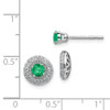 Lex & Lu 14k White Gold Diamond & Emerald Stud w/Jacket Earrings - 4 - Lex & Lu