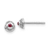 Lex & Lu 14k White Gold Diamond & Garnet Earrings LAL1195 - Lex & Lu