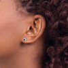 Lex & Lu 14k White Gold Diamond & Garnet Earrings LAL1196 - 3 - Lex & Lu