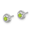 Lex & Lu 14k White Gold Diamond & Peridot Earrings LAL1198 - 2 - Lex & Lu