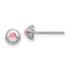 Lex & Lu 14k White Gold Diamond & Pink Tourmaline Earrings LAL1200 - Lex & Lu