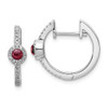 Lex & Lu 14k White Gold Diamond & Garnet Earrings LAL1215 - Lex & Lu