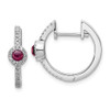 Lex & Lu 14k White Gold Diamond & Rhodolite Garnet Earrings LAL1218 - Lex & Lu