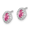 Lex & Lu 14k White Gold Diamond & Pink Tourmaline Earrings LAL1237 - 2 - Lex & Lu