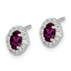 Lex & Lu 14k White Gold Diamond & Rhodolite Garnet Earrings LAL1238 - 2 - Lex & Lu