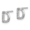 Lex & Lu 14k White Gold Diamond Initial D Earrings LAL1300 - 2 - Lex & Lu