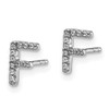 Lex & Lu 14k White Gold Diamond Initial F Earrings LAL1302 - 2 - Lex & Lu