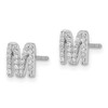 Lex & Lu 14k White Gold Diamond Initial M Earrings LAL1309 - 2 - Lex & Lu