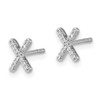 Lex & Lu 14k White Gold Diamond Initial X Earrings LAL1320 - 2 - Lex & Lu