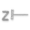 Lex & Lu 14k White Gold Diamond Initial Z Earrings LAL1322 - Lex & Lu