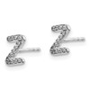 Lex & Lu 14k White Gold Diamond Initial Z Earrings LAL1322 - 2 - Lex & Lu