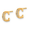 Lex & Lu 14k Yellow Gold Diamond Initial C Earrings - 2 - Lex & Lu