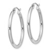 Lex & Lu Sterling Silver w/Rhodium 2.5mm Round Hoop Earrings LAL21900 - 2 - Lex & Lu