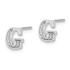 Lex & Lu 14k White Gold Diamond Initial G Earrings LAL1335 - 2 - Lex & Lu