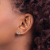 Lex & Lu 14k White Gold Diamond Initial O Earrings LAL1351 - 3 - Lex & Lu