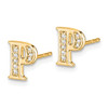 Lex & Lu 14k Yellow Gold Diamond Initial P Earrings - 2 - Lex & Lu