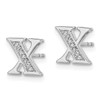 Lex & Lu 14k White Gold Diamond Initial X Earrings LAL1369 - 2 - Lex & Lu