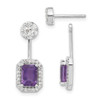 Lex & Lu 14k White Gold Diamond & Amethyst Earrings LAL1418 - Lex & Lu