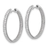 Lex & Lu 14k White Gold Diamond In/Out Hoop Earrings LAL1514 - 2 - Lex & Lu