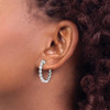 Lex & Lu 14k White Gold Diamond Hoop Earrings LAL1524 - 3 - Lex & Lu