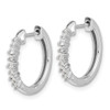 Lex & Lu 14k White Gold Diamond Hoop Earrings LAL1527 - 2 - Lex & Lu