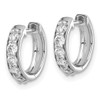 Lex & Lu 14k White Gold Diamond Hoop Earrings LAL1536 - 2 - Lex & Lu