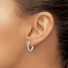 Lex & Lu 14k White Gold Diamond Hoop Earrings LAL1538 - 3 - Lex & Lu