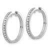 Lex & Lu 14k White Gold Diamond Hoop Earrings LAL1550 - 2 - Lex & Lu