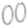 Lex & Lu 14k White Gold Diamond Hoop Earrings LAL1576 - 2 - Lex & Lu