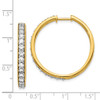 Lex & Lu 14k Yellow Gold Diamond Hoop Earrings LAL1581 - 4 - Lex & Lu