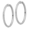 Lex & Lu 14k White Gold Diamond Hoop Earrings LAL1582 - 2 - Lex & Lu