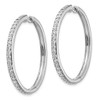 Lex & Lu 14k White Gold Diamond Hoop Earrings LAL1584 - 2 - Lex & Lu