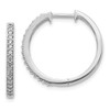 Lex & Lu 14k White Gold Diamond Milgrain Hoop Earrings LAL1602 - Lex & Lu