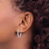 Lex & Lu 14k White Gold Diamond Milgrain Hoop Earrings LAL1604 - 3 - Lex & Lu