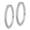 Lex & Lu 14k White Gold Diamond Milgrain Hoop Earrings LAL1618 - 2 - Lex & Lu