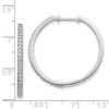 Lex & Lu 14k White Gold Diamond Milgrain Hoop Earrings LAL1618 - 4 - Lex & Lu