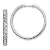 Lex & Lu 14k White Gold Diamond Milgrain Hoop Earrings LAL1626 - Lex & Lu