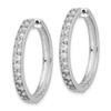 Lex & Lu 14k White Gold Diamond Milgrain Hoop Earrings LAL1626 - 2 - Lex & Lu