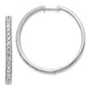 Lex & Lu 14k White Gold Diamond Milgrain Hoop Earrings LAL1630 - Lex & Lu