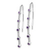 Lex & Lu 14k White Gold Diamond & Amethyst Earrings LAL1632 - 2 - Lex & Lu