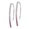 Lex & Lu 14k White Gold Diamond & Pink Sapphire Earrings LAL1641 - 2 - Lex & Lu