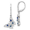 Lex & Lu 14k White Gold Diamond & Sapphire Butterfly Earrings - Lex & Lu