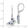 Lex & Lu 14k White Gold Diamond & Sapphire Butterfly Earrings - 4 - Lex & Lu