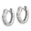 Lex & Lu 14k White Gold Diamond Hinged Hoop Earrings LAL1687 - 2 - Lex & Lu